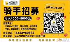 美團(tuán)外賣直聘送餐員20名（全職、兼職、寒暑假工）